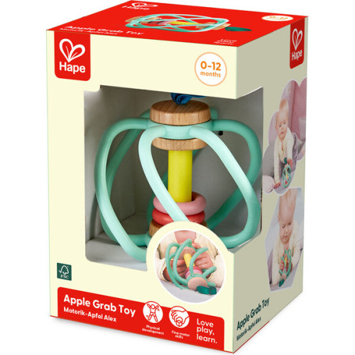 Hape: Apple Grab Toy - Green-Yellow-Red - Teether Baby Toy - Hape | Maisonette