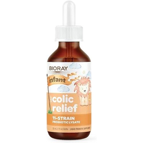BIORAY Infant NDF Colic Relief - 1 fl oz - 11-Strain Probiotic Lysate - Ease Discomfort in The Stomach, GI Tract & Colon - Non-GMO, Vegetarian, Gluten Free - Approx. 30 Servings