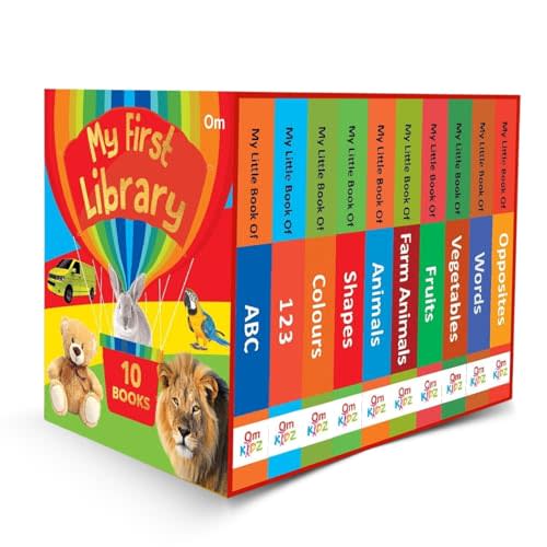 My First Library – Set of 10 Board Books for Babies, Toddlers & Preschool Kids | Early Learning Educational Box Set with ABCs, Numbers, Colors, ... Preschool Learning, Early Readers & Gifting