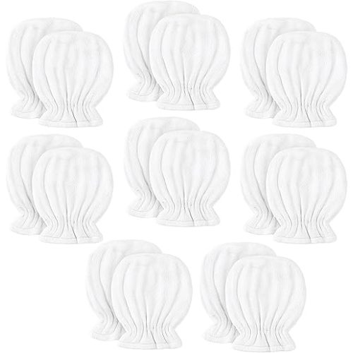 Newborn Baby Muslin Mittens 0-6 Months No Scratch Elastic Wrist Soft Breathable Gloves Bulk Cotton for Infant