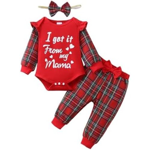 Mioglrie Newborn Baby Girl Clothes Infant Fall Outfits Color Block Pants Set Baby Clothes for Girls 0 3 6 9 12 18 Months