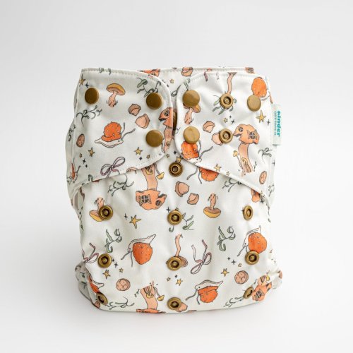 Toadstool + Twine by Bree Brennan - Essential Pocket Diaper - Mushrooms - One Size