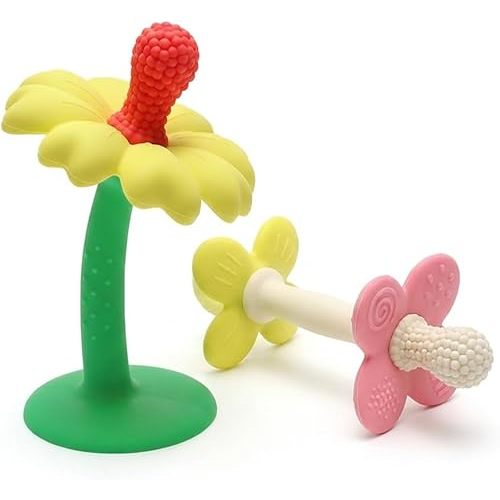 Baby Teether Toy Set, Hand Held Pacifier, Food-Grade Silicone, BPA-Free, Easy-Hold Handle, Natural Fruit Texture, Soothing Teething Relief for Babies 3–24 Months