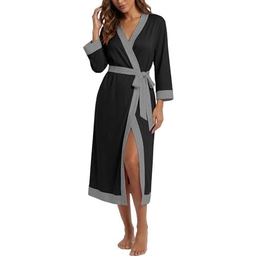 PrinStory Robes for Women Long Soft Robe Lightweight Bathrobe S-2XL