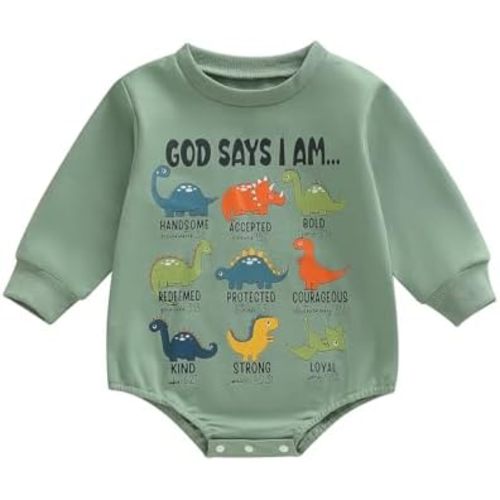 NZNDSHD ​Baby Boy Clothes Fall Sweatshirt Long Sleeve Dinosaur Bubble Romper Tops One Piece Bodysuit Outfit
