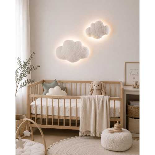 Bouclé Cloud Wall Light  ,Nursery Night Lamp ,Kids Room Decor