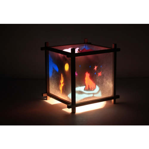 Eagle & Coyote Rotating Kids Nightstand Lamp | Magic Lamp