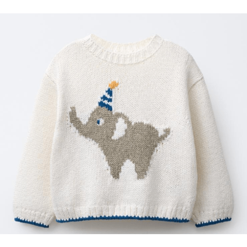 EMBROIDERED ELEPHANT KNIT SWEATER - Ecru | ZARA United States