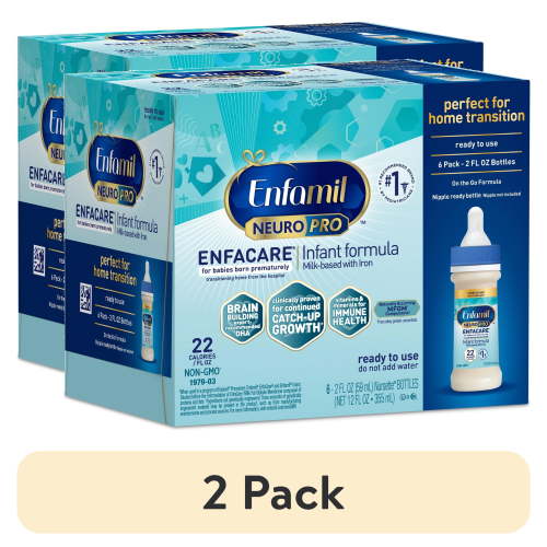 (2 pack) Enfamil NeuroPro EnfaCare Premature Discharge Liquid Baby Formula, 2 fl oz Bottle, 6 count
