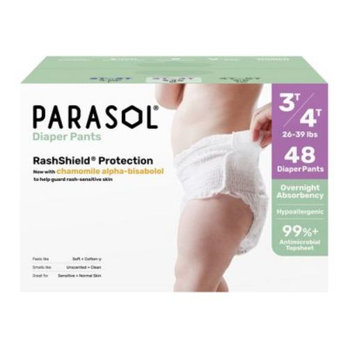 Parasol Chlorine-Free Diaper Pants (Pull-Up Style) with RashShield Protection - 3T4T: Latex-Free, No Fragrance Added, Vegan, Non-Toxic