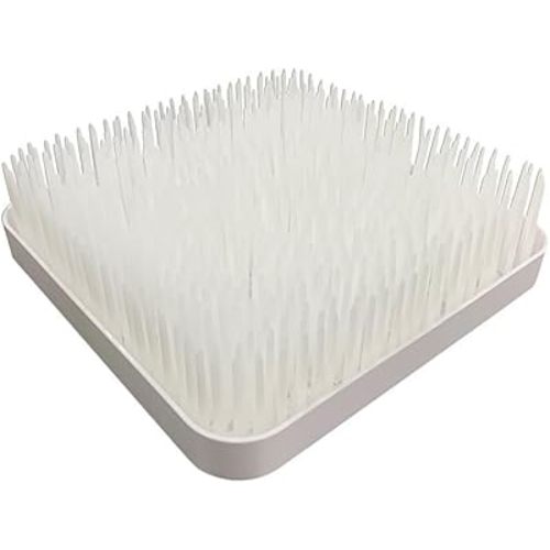 Plastic Grass Drying Rack Modern Baby Bottle Organizer Drying Rack Foldable Dish Draining Rack with Removable Cutlery Holder (White Full One)