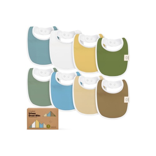 8-Pack Baby Drool Bibs, One Size