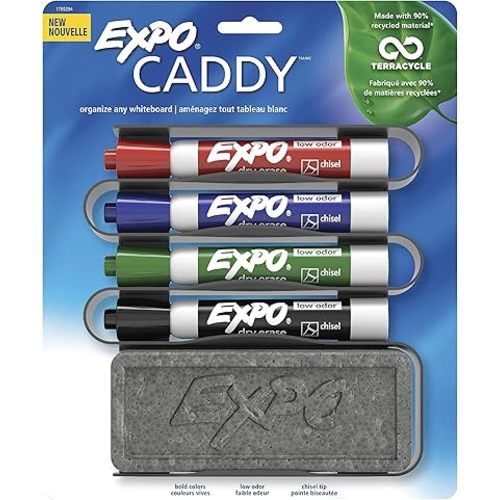 EXPO Low-Odor Dry Erase Set, Chisel Tip
