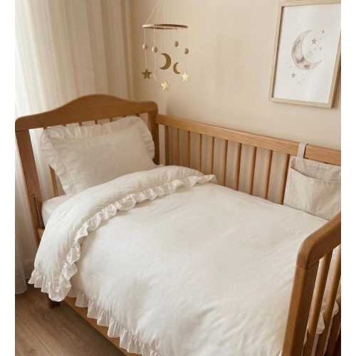 Organic Cotton Baby Duvet Cover Set: Ruffle Duvet and Pillowcase