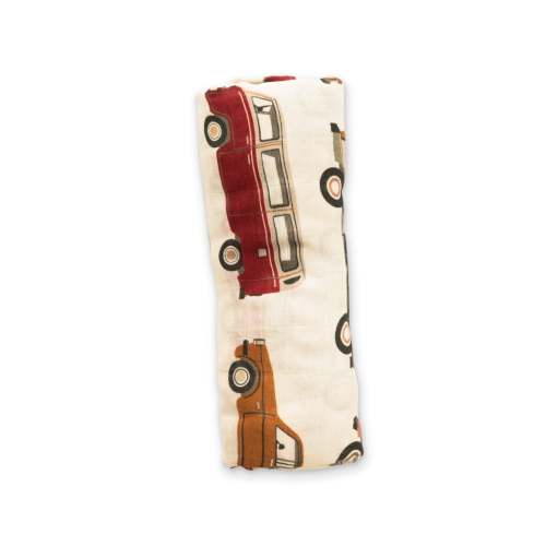 Vintage Cars Bamboo Muslin – Soft & Breathable Newborn Blanket by Ellie Sue