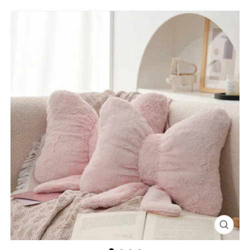Plush Bow Throw Pillow