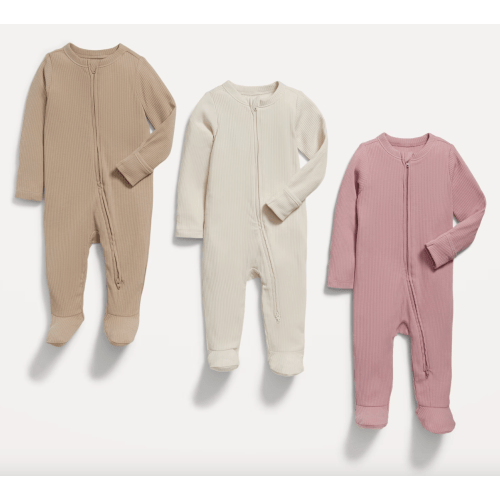 Unisex 2-Way-Zip Sleep & Play Footed One-Piece 3-Pack for Baby | Old Navy