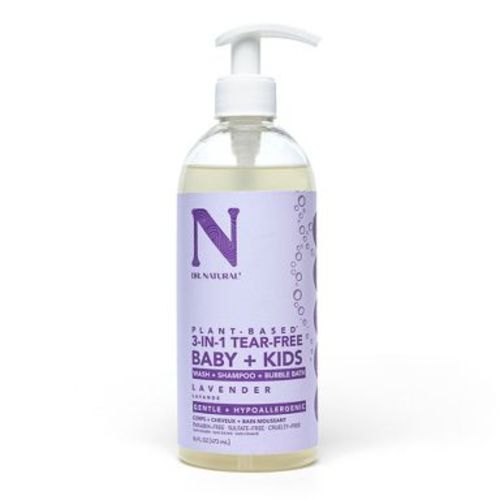 Dr. Natural 3-in-1 Tear-Free Baby Plus Kids Soap - Head-to-Toe Baby Soap and Baby Shampoo - Sensitive Skin Moisturizing Body Wash - Lavender - 16 oz