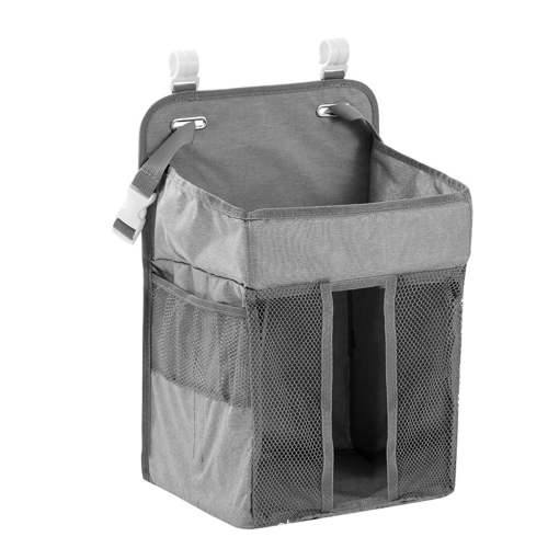 Hanging Diaper Caddy Organizer,Diaper Stacker and Crib Organizer,Upgrade Thicken Nursery Organizer for Changing Table, Crib, Wall & Bassinet, Baby Essentials Storage 16.54x11.02 Inch, Gray