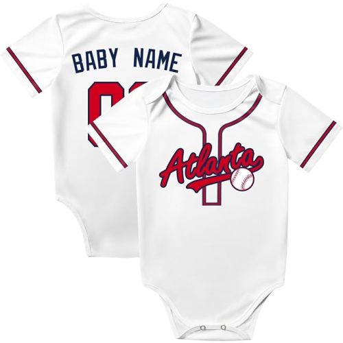 KREDE Atlanta Baby Clothes Unisex Bodysuit Custom Name Number for Baby Boy