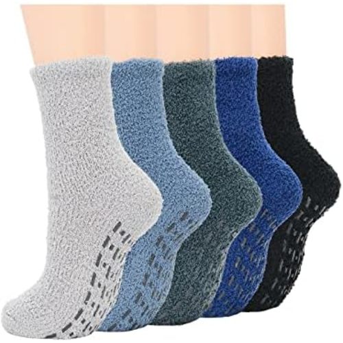 Century Star Fuzzy Socks Slipper Non Slip Grippy Socks for Women Winter Warm Cozy Soft Fluffy with Grips-Hospital