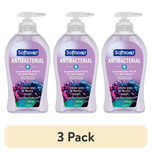 (3 pack) Softsoap Antibacterial Liquid Hand Soap, White Tea and Berry, 11.25 Fluid Ounce Bottle