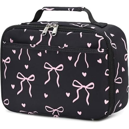 Lunch Box for Kids Boys Girls Insulated Lunch Bag Thermal Meal Tote Reusable Lunch Pail Bags for School Travel (Bow Tie Black)