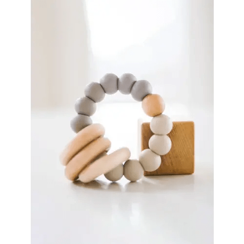 Silicone + Wood Teether Ring