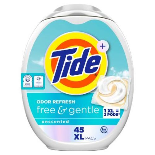 Tide Odor Refresh Power Pods Laundry Detergent - Free & Gentle - 45ct