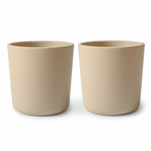 Mushie Baby Dinnerware Cup, Set of 2 - Vanilla