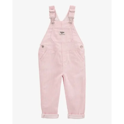Toddler Knit Denim Hickory Stripe Overalls - Pink - OshKosh B'gosh | Carter's