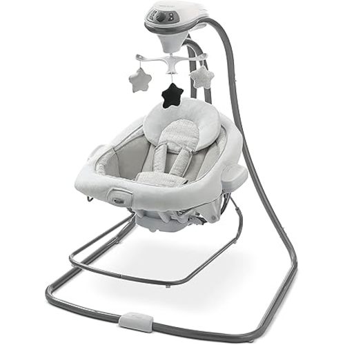 Graco DuetConnect LX Portable Baby Swing and Bouncer, Multi-Direction Baby Bouncer Seat, Multiple Swing Speeds, Redmond
