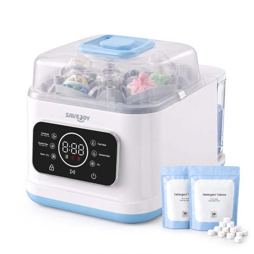 SaveJoy Baby Bottle Washer Sterilizer & Dryer, Automatic Bottle Cleaning Machine, Large Capacity, 72H Storage