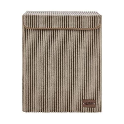Danya B. Collapsible Folding Corduroy Laundry Hamper Taupe Gray