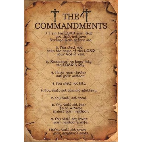 The Ten Commandments Sign Christian Decor Religious Bible Verse Metal Tin Sign Motivational Positive Quotes Gifts Home Bedroom Office 8x12 Inch