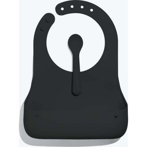 Avanchy Roll & Go Silicone Bibs for Babies & Spoon, Black - Avanchy | Maisonette