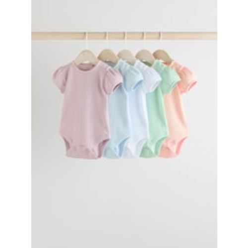 Buy Pastels 5 Pack Short Sleeve Pointelle Baby Bodysuits from Next USA