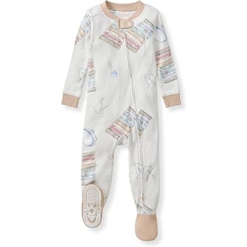 Burt's Bees Baby baby-boys Sleeper Pjs, 100% Organic Cotton, One-piece Footie, Zip Up Jumpsuit, Snug Fit Pajamas
