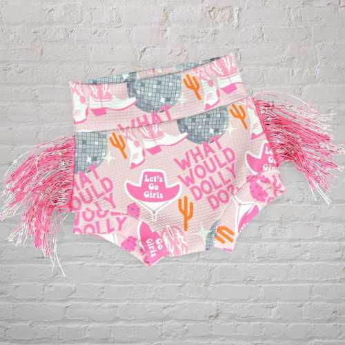 Cowgirl Bummies/ Toddler Rodeo Season Outfit/ Western Shorts/ Bummies w/ Tassles/ Dolly Parton Fan/ Let’s Go Girls/ What Would Dolly Do?