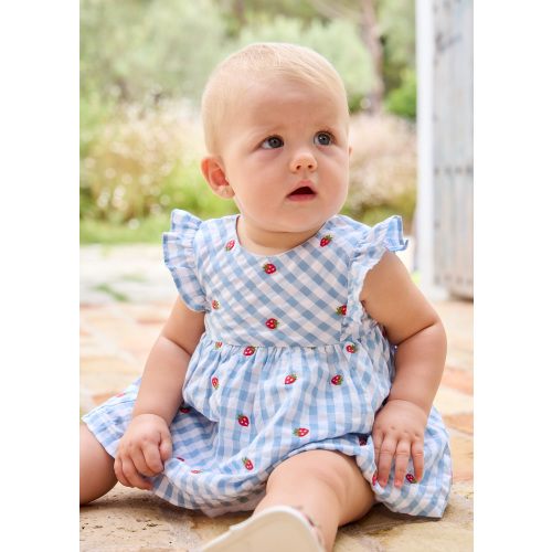 Newborn Girl Printed Dress with Bloomers