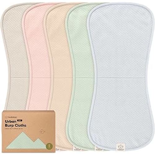 KeaBabies 5-Pack Organic Burp Cloths Baby Girl, Boy - Extra Large, Absorbent Baby Burp Cloths, Soft Burping Cloths for Babies, Newborn Burp Clothes, Cotton Burp Rags, Thick Burp Cloth(Dawn/Quin)