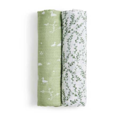 aden + anais nature friends essentials silky soft swaddles 2 pack