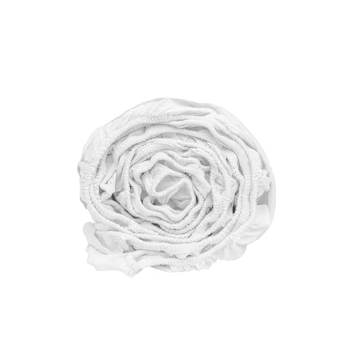 Organic Cotton Twin Fitted Sheet - 100% GOTS Certified Organic Cotton, White, Breathable, Toxic-Free, All-Natural, Soft, Cooling Fitted Sheets with Elastic - Sateen Fitted Sheets (Twin)