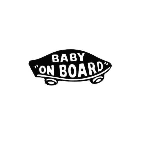 "Baby on board" vinyl decal sticker, Skate Spirit style, for car, van, camper van…