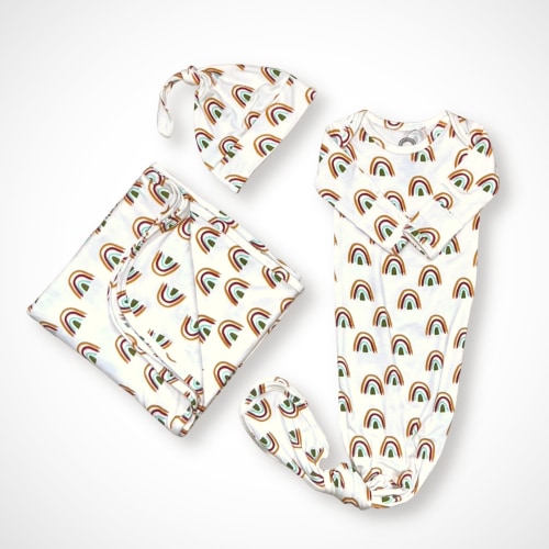 Rainbow Gown & Swaddle Set + Gift Box