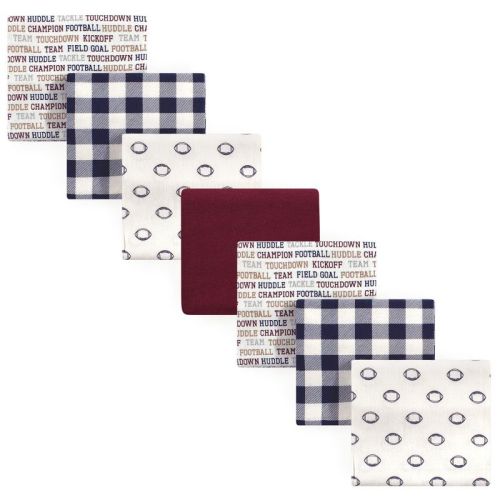 Hudson Baby Infant Boy Cotton Flannel Receiving Blankets Bundle, Football, One Size