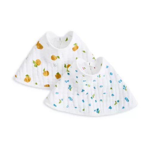 aden + anais Unisex Fresh Fruit Muslin Burpy Bibs, 2 Pack