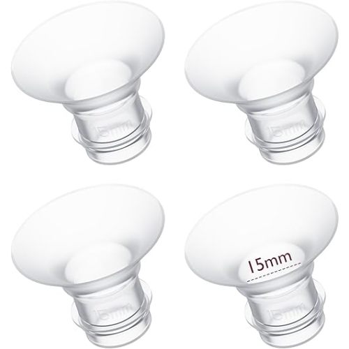 Momcozy Flange Insert 15mm Compatible with 24mm Flange/Shield of Most Pumps, Fit for Momcozy S9Pro/S12Pro/S12Pro-Quick Replacement Accessories, 4PCS 15mm