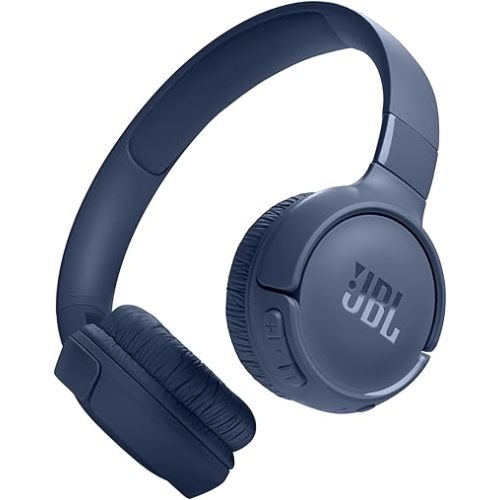 JBL Tune 520BT - Wireless On-Ear Headphones, Up to 57H Battery Life and Speed Charge, Lightweight, Comfortable and Foldable Design, Hands-Free Calls with Voice Aware (Blue)