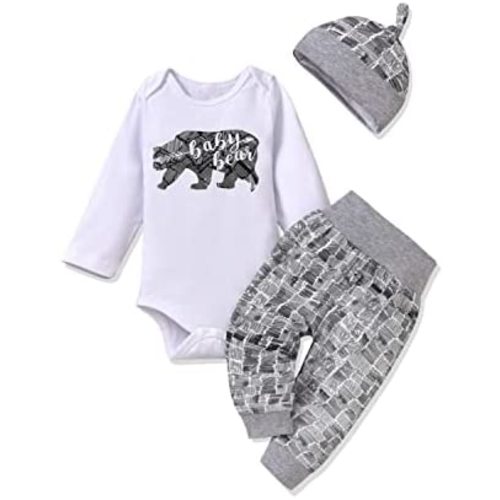 Newborn Infant Baby Boys Clothes Baby Boy Bodysuit Pants Outfit Set